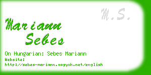 mariann sebes business card